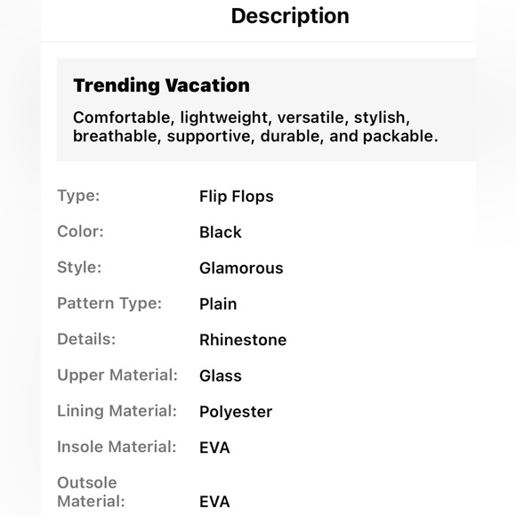 Rhinestone Detail Cushion Flip Flops, NWT - Picture 4 of 7